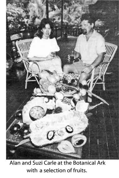 Photo of Alan and Suzi Carle with fruits of Botanical Ark.