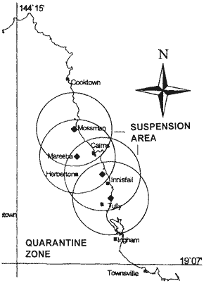 Map of quarantine zone.